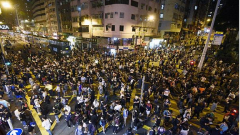 民主派デモで９人逮捕　香港、反中勢力抑え込み