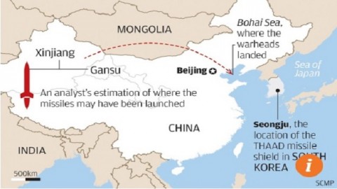 China’s missile tests in Bohai ‘aimed at THAAD’