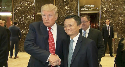 Alibaba Chairman Jack Ma with Trump. Photo: Screen capture