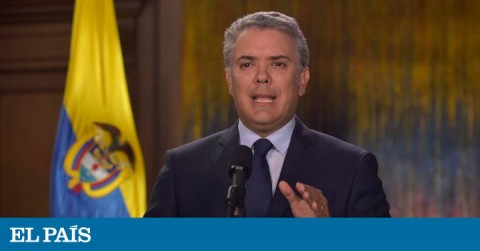 El presidente colombiano, Iván Duque, durante su alocución este viernes