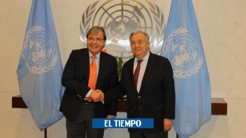 El canciller colombiano, Carlos Holmes Trujillo, se reunió ayer en Nueva York con el secretario general de la ONU, António Guterres.