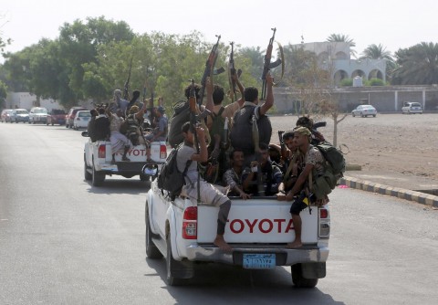 Yemeni Shia Houthi rebel fighters in Hodeidah last month. Photo: Getty Images
