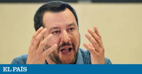 Matteo Salvini during a press conference in Rome.