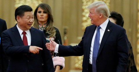 Trump and Xi meet in Beijing in 2017. Photo: Thomas Peter / Reuters
