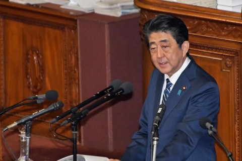 Japanese Prime Minister Shinzo Abe said Monday construction of a new U.S. base on Okinawa will go on