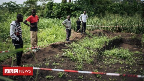 A mass grave in the Bongende is thought to contain 100 bodies