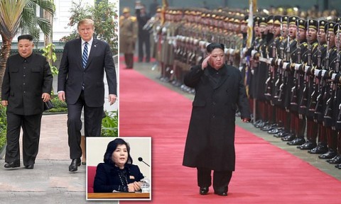 朝鮮領導人金正恩在越南峰會結束後於3月5日在平壤致敬。 一位高級特使表示，金正在考慮放棄核談判