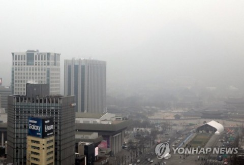 南韓最近空汙問題嚴重。翻攝韓聯社