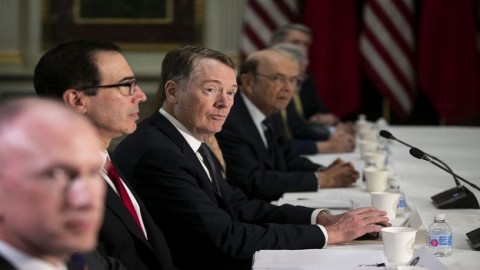 Robert Lighthizer during trade talks between the U.S. and China in Washington on Feb. 21.