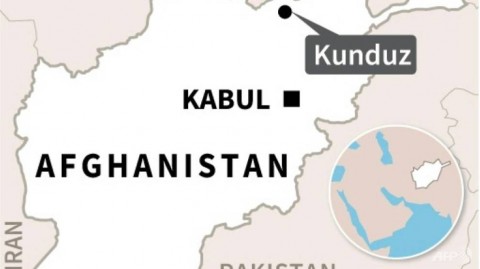 位於昆都士的阿富汗地圖，3月22日至23日期間，“國際部隊”在空襲中至少造成13名平民死亡。