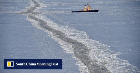 卡拉海的一艘破冰船。 到2035年，俄羅斯將擁有13艘重型破冰船隊，其中包括9艘核動力破冰船。