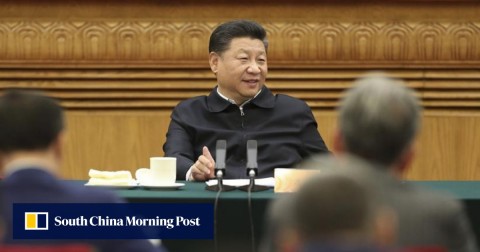 Chinese President Xi Jinping presides over November’s symposium of private business at the Great Hall of the People in Beijing.