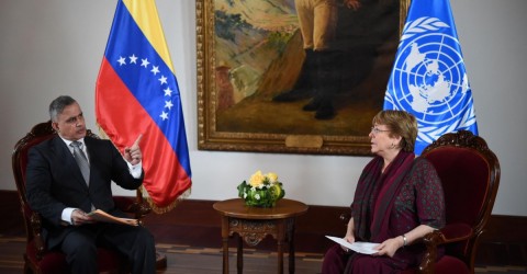 委內瑞拉總檢察長塔雷克薩博和聯合國人權事務高級專員米歇爾巴切萊特。
