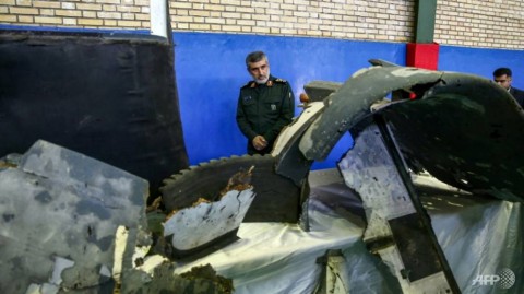 Iran has shown what it says is the debris of the US drone it shot down.