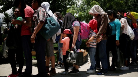 Migrantes centroamericanos en Ciudad Juárez, México. 