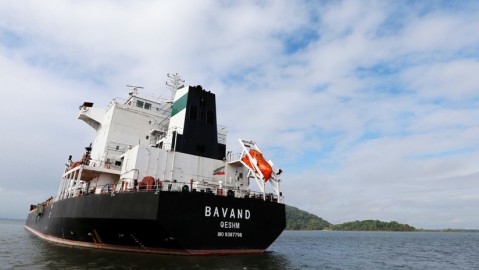 El barco iraní Bavand cerca del puerto de Paranaguá (Paraná, Brasil), el 18 de julio de 2019.
