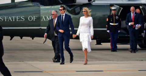 Jared Kushner and his wife, Ivanka Trump, at the end of a diplomatic trip to Israel in May. Shortly before, Kushner Companies received a $30 million investment from one of Israel’s largest financial institutions, Menora Mivtachim. CreditMandel Ngan/Agence France-Presse — Getty Images