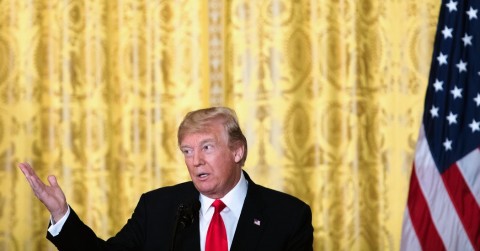 President Trump spoke to reporters in the East Room during a news conference with Prime Minister Erna Solberg of Norway. Photo: Tom Brenner/The New York Times