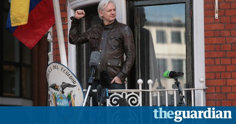 Julian Assange at the embassy in May last year. Photograph: Martin Godwin for the Guardian