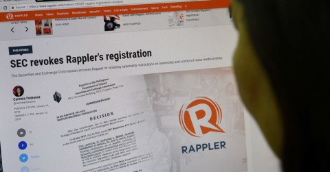 The Philippine news website Rappler on Monday. A regulator ruled that it had breached ownership rules, a decision the site called “pure and simple harassment.” Credit Ted Aljibe/AFP — Getty Images