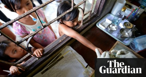 Children at a malaria clinic near the Thai-Myanmar border. Malaria kills nearly half a million people a year – mostly children and pregnant women. Photograph: Pornchai Kittiwongsakul/AFP/Getty Images