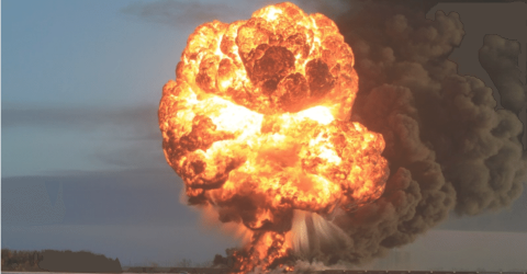 A crude-oil railcar explosion outside Casselton, North Dakota, in December 2013 Photo: Dawn Faught/NTSB