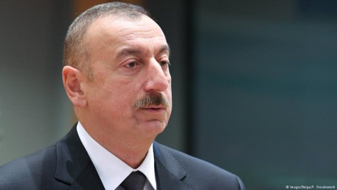 Ilham Aliyev at a Brussels meeting in 2017 (Photo: Imago/Belga/F. Sierakowski)