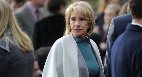 Education Secretary Betsy DeVos has by no means backed off her push to fulfill President Donald Trump’s promise to inject $20 billion into expanded private education options for kids. | Chip Somodevilla/Getty Images