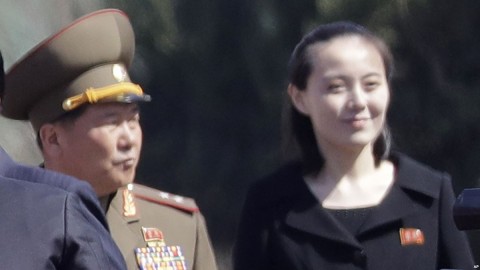 Kim Yo Jong, sister of North Korean leader Kim Jong Un, is pictured during the official opening of the Ryomyong residential area, a collection of more than a dozen apartment buildings, in Pyongyang, North Korea, April 13, 2017. Photo: AP