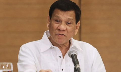 Philippine President Rodrigo Duterte gestures as he speaks about the allegations during a press conference in Davao City, in the southern island of Mindanao. Photo: AFP/Getty Images