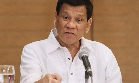 President Rodrigo Duterte (pictured) said last week: 'If these fools come here, are there crocodiles here? The ones that eat people? Throw those sons of b****** to them'. Photo: AFP/Getty Images