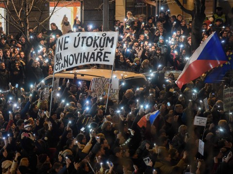 Thousands take to streets of Prague to protest President’s 'attack on media'