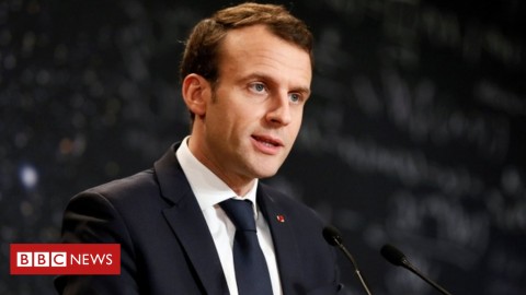 French President Emmanuel Macron said he hoped his country could help to establish a dialogue. Photo: Reuters