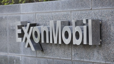 Logo on the ExxonMobil Building in Houston, Texas. Photo: James Leynse / Corbis via Getty Images
