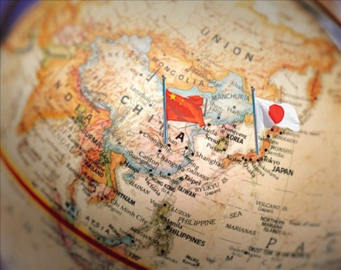 地図--中国と日本