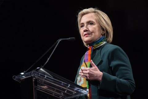 Hillary Clinton speaks at the 14th Annual PEN World Voices Festival at The Great Hall at Cooper Union in New York City on April 22.  Photo: Mark Sagliocco/Getty Images
