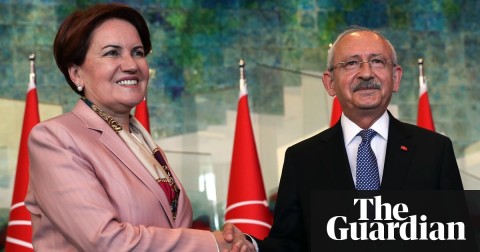  Meral Akşener, the leader of the İyi party, and Kemal Kılıçdaroğlu, chair of Republican People’s party (CHP). Photograph: Adem Altan/AFP/Getty Images