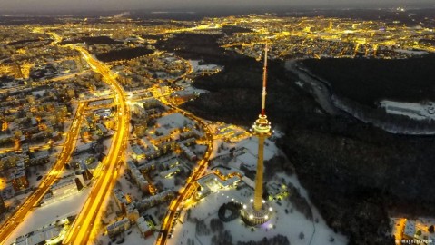 The Lithuanian capital of Vilnius at night. Photo: Imago/Scanpix