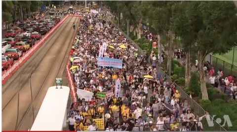 香港七一大遊行 5萬人上街高喊「結束一黨專政」