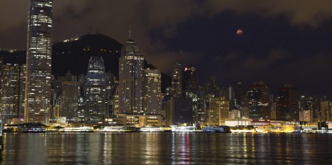 Mondfinsternis in Hongkong