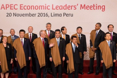 去年APEC經濟領袖代表合影