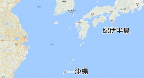 日本防衛省首度監測到，6架中國的轟炸機飛越沖繩本島與宮古島間的宮古海峽，並一路向東北飛行到紀伊半島海域