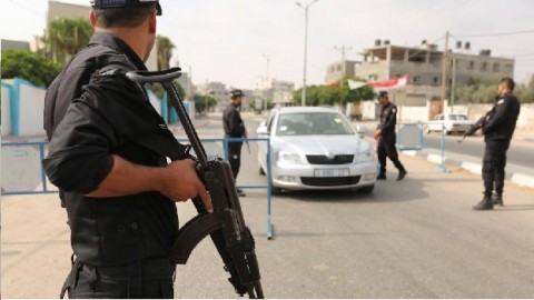 Palestinian police officers in Gaza Strip in 2017.