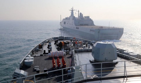 Chinese landing craft take part in drills on the South China Sea. Photo: Getty Images