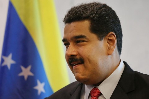 Venezuelan President Nicolas Maduro meets with UN chief Ban Ki-moon at UN headquarters in New York on July 28, 2015. Maduro said Pence was 