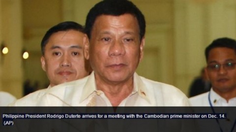 Philippine president claims he dropped kidnapper from helicopter