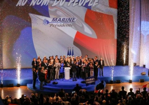 法國極右政黨黨魁Le Pen在選舉誓師大會斷言反對全球化